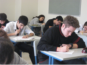image of students taking a test