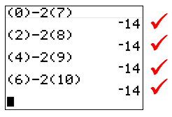 Calculator calculations for values and check marks