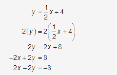 Both sides: Multiply by 2, add -2x, multiply by -1