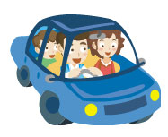 family in car together for a road trip