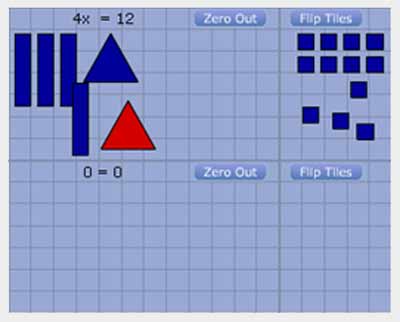 4 rectangles,1 red &1 triangle, line, 12 squares