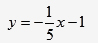 y equals negative one-fifth x minus 1