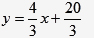 y equals four-thirds x plus twenty-thirds