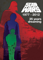 A Star Wars poster that has silhouettes of various stages of Anakin Skywalker's life, from a boy to Darth Vader