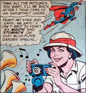 A Super Man comic that has a non sequitur in the dialogue.