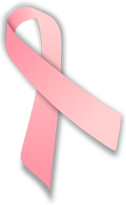 An image of a pink ribbon representing breast cancer awareness.