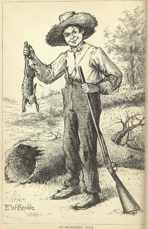 Drawing of Huck Finn.
