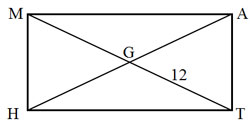 rectangle MATH with diagonals MT and HA intersecting at point G. The length of GT is 12