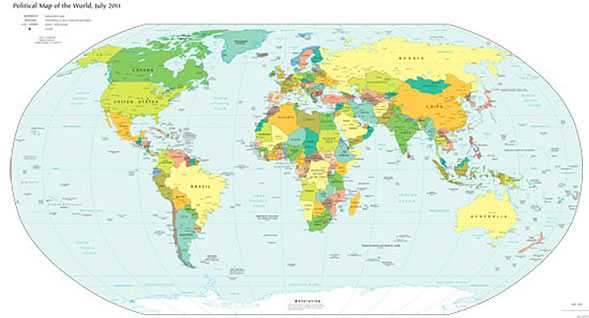 Image of a world political map.