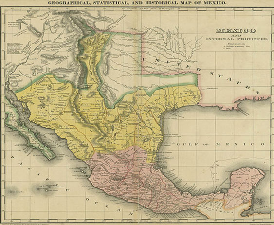 Image of a map of Mexico and its provinces