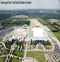 Image of an aerial view of the Samsung factory in Austin