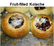 Image of two fruit-filled Kolaches in a pan