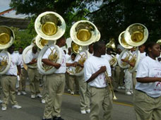 Image of several students playing the tuba