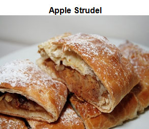 image of a stack of sliced apple strudel