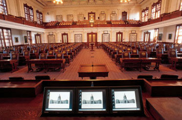 Image of the floor of the Texas House of Representatives 