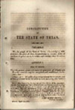 Image of the cover page of the Texas Constitution of 1861