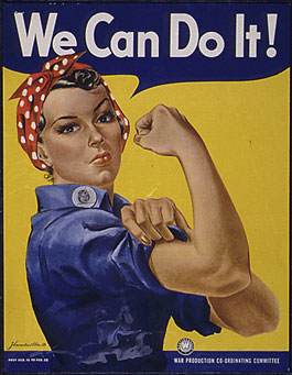 Image of a poster featuring Rosie the Riveter