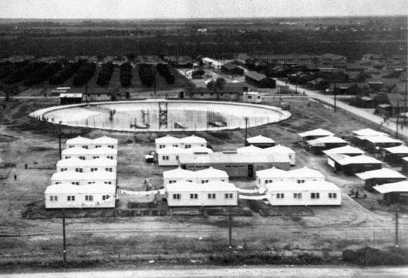 Image of an aerial view of the internment camp at Crystal City