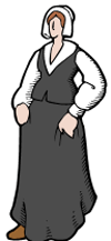 Image of a woman in a long dress and bonnet