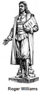 Image of a drawing of a statue of Roger Williams 