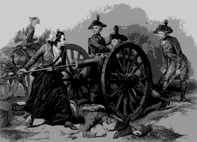 Drawing of Molly Pitcher at the Battle of Monmouth