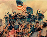 Portrait of battle scene of the Battle of Vicksburg, 1863