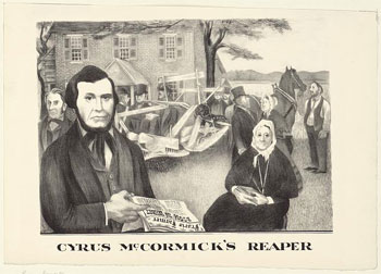 Image of Cyrus McCormick and his reaper 