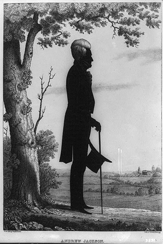 Image of a silhouette of Andrew Jackson 