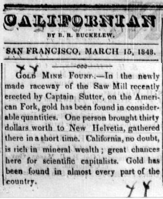 Image of newspaper article in the Californian