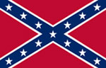 The confederate battle flag, a red flag with a blue X through the middle with stars inside