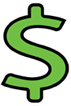 A green dollar sign