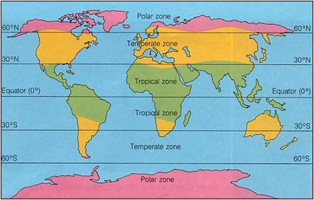 This is an image of a world map that displays all seven continents; the letter 'a' is positioned over Minneapolis, Minnesota and the letter 'b' is located over Australia.