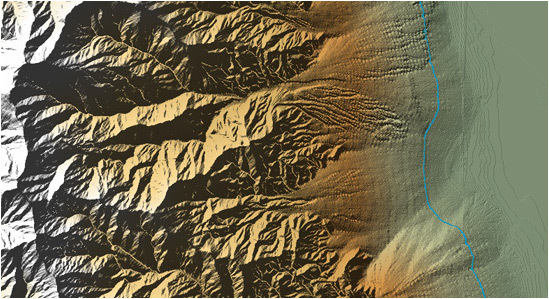 This is a composite image of a Mountain Range in the Mojave Desert
