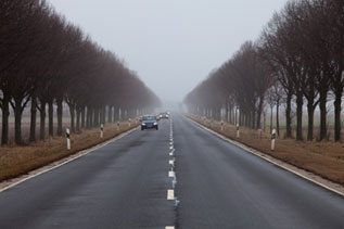 Image of cars on a wide road