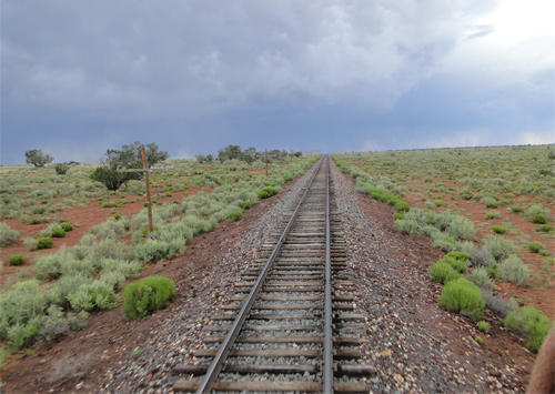 Photo of railroad tracks in the countryside