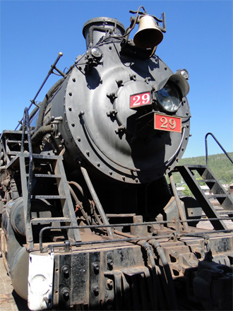 Photograph of Locomotive 29 of the Grand Canyon Railway which was restored in 2004.