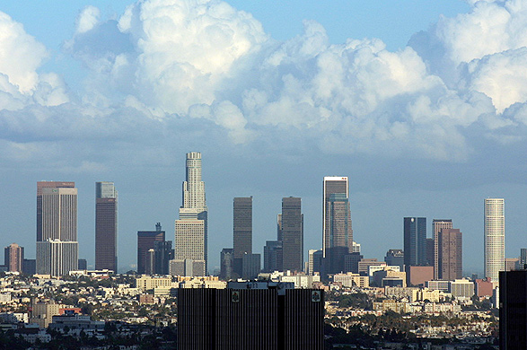 Image of a skyline view of Downtown Los Angeles, Wikimedia