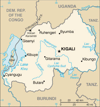 Image of map of Rwanda.