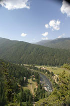 Image of the view of the Gallatin River from Storm Castle Trail, Gallatin, Montana.