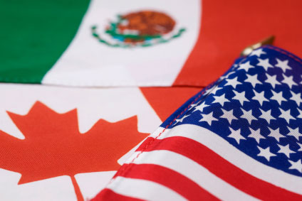 Image of the flags of Mexico, Canada and the United States