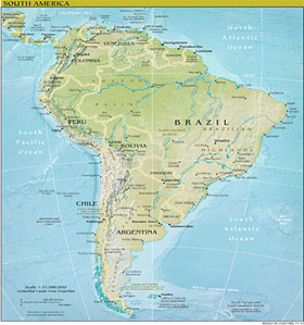 Image of a map of South America