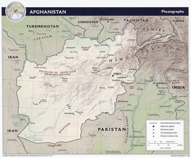 Image of a political map of Afghanistan