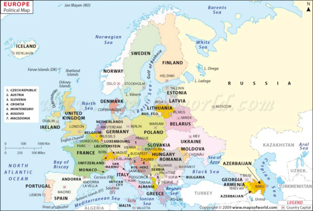 Political map of Europe