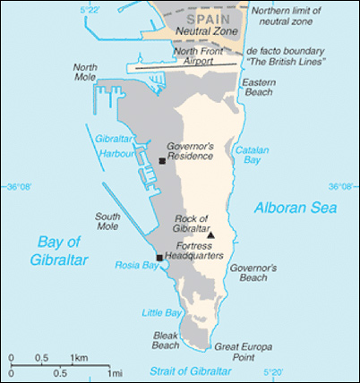 Political map of Gibraltar