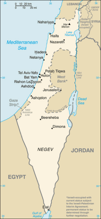 Image of map of Israel