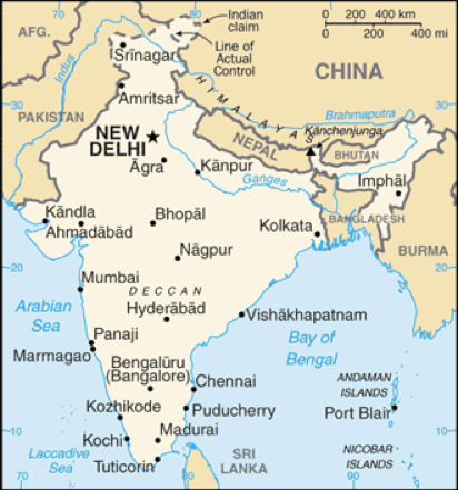 political map of India