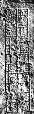 Image of an inscription of Mayan hieroglyph