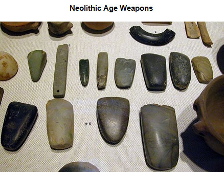 Image of an arrangement of Neolithic tools of stone