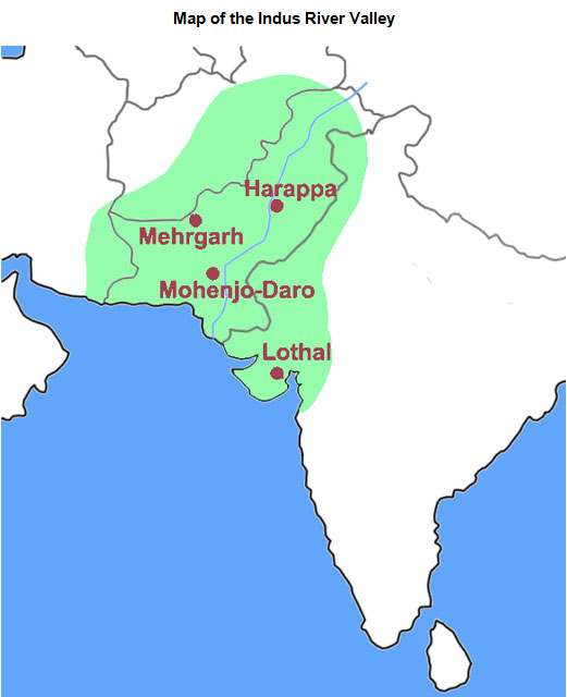 Image of a map of the Indus Valley