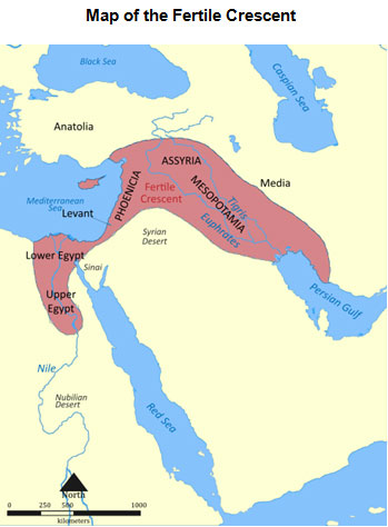 Image of a map of the Fertile Crescent